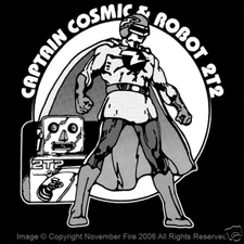 Captain Cosmic Bob Wilkins Robot 2T2 San Francisco KTVU 2 Kids Host Shirt NFT337