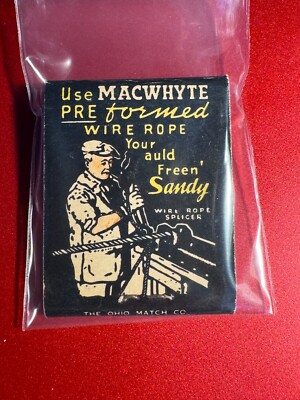 Macwhyte Wire Rope MATCHBOOK - MACWHYTE WIRE ROPE - DRENNAN HARDWARE CO, SYRACUSE, NY ...