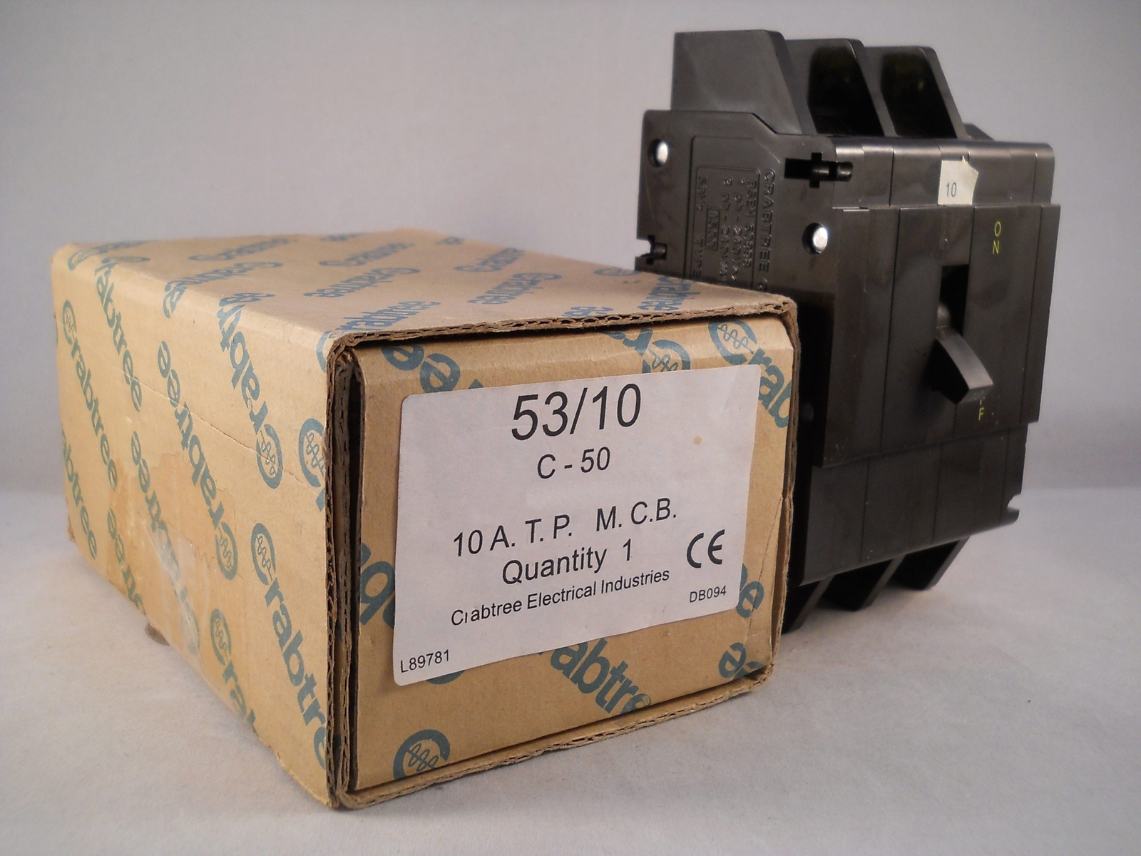 Crabtree C50 MCB 10 Amp Type 2 10A Triple Pole 3 Phase Breaker C-50 53/10 NEW