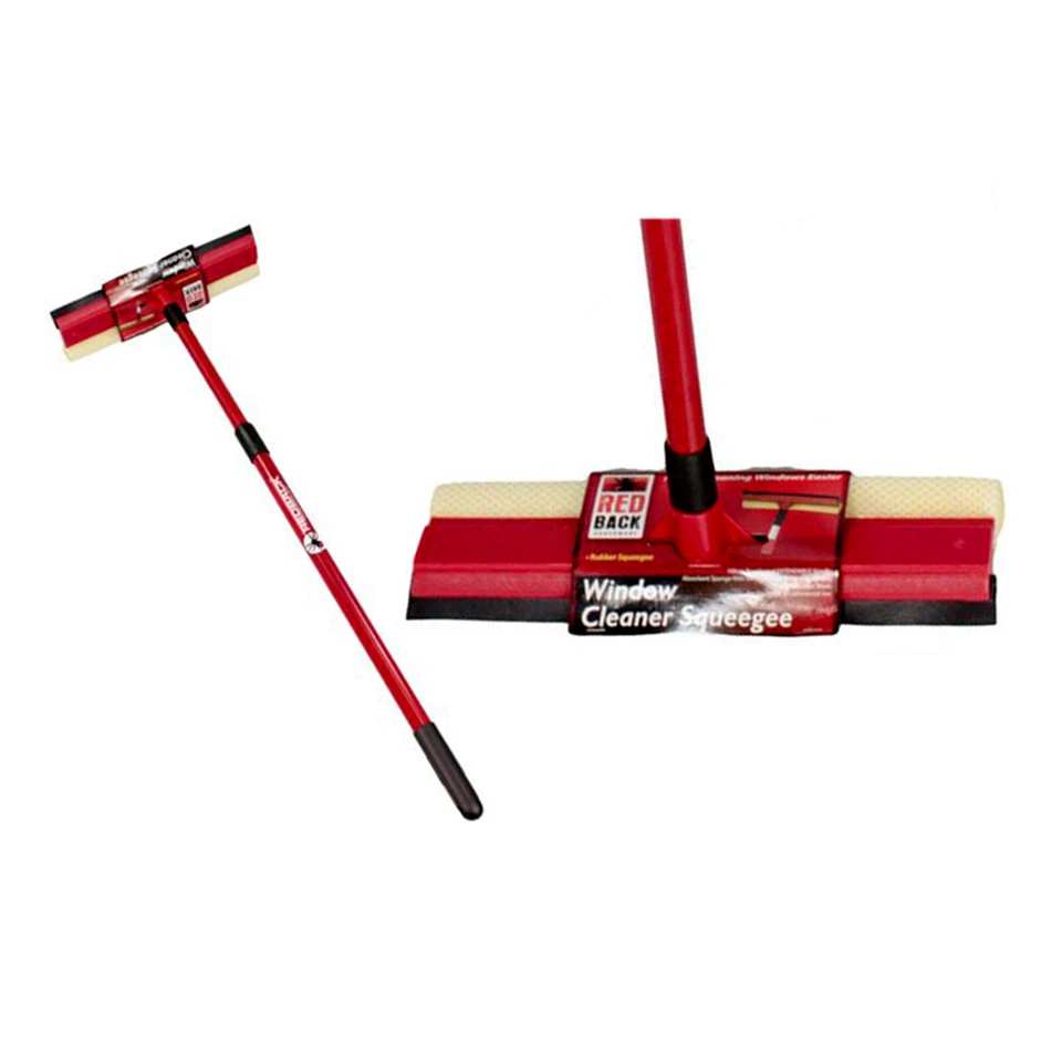Extendable Window Cleaner Glass Screen Squeegee Cleaning REDBACK long handle