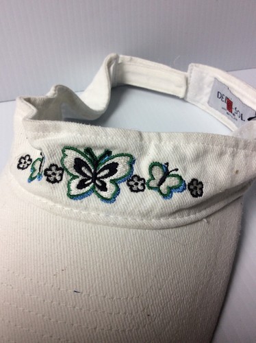 Del Sol Butterfly Visor White Hat Adjustable Running Cap H006 - Picture 2 of 6