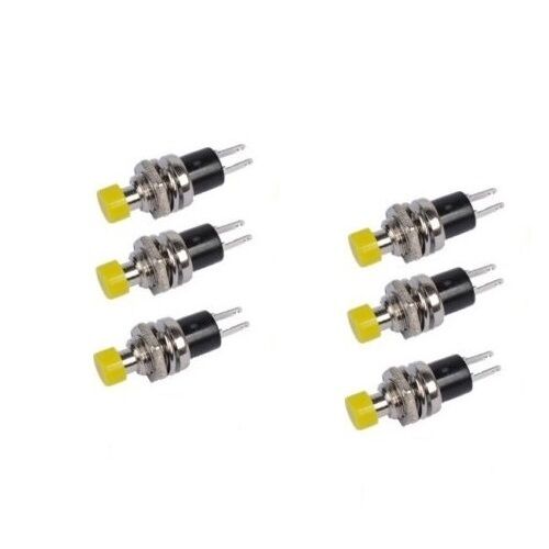 10PCS Lockless Momentary ON/OFF Push button Yellow Mini Switch PBS-110  m87 - Picture 1 of 5
