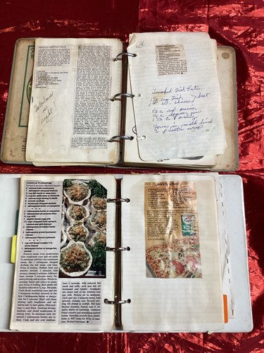 Vintage 1950s My Recipes Cookbook Binder Clippings File Book Lot Set of 2 - Picture 4 of 11