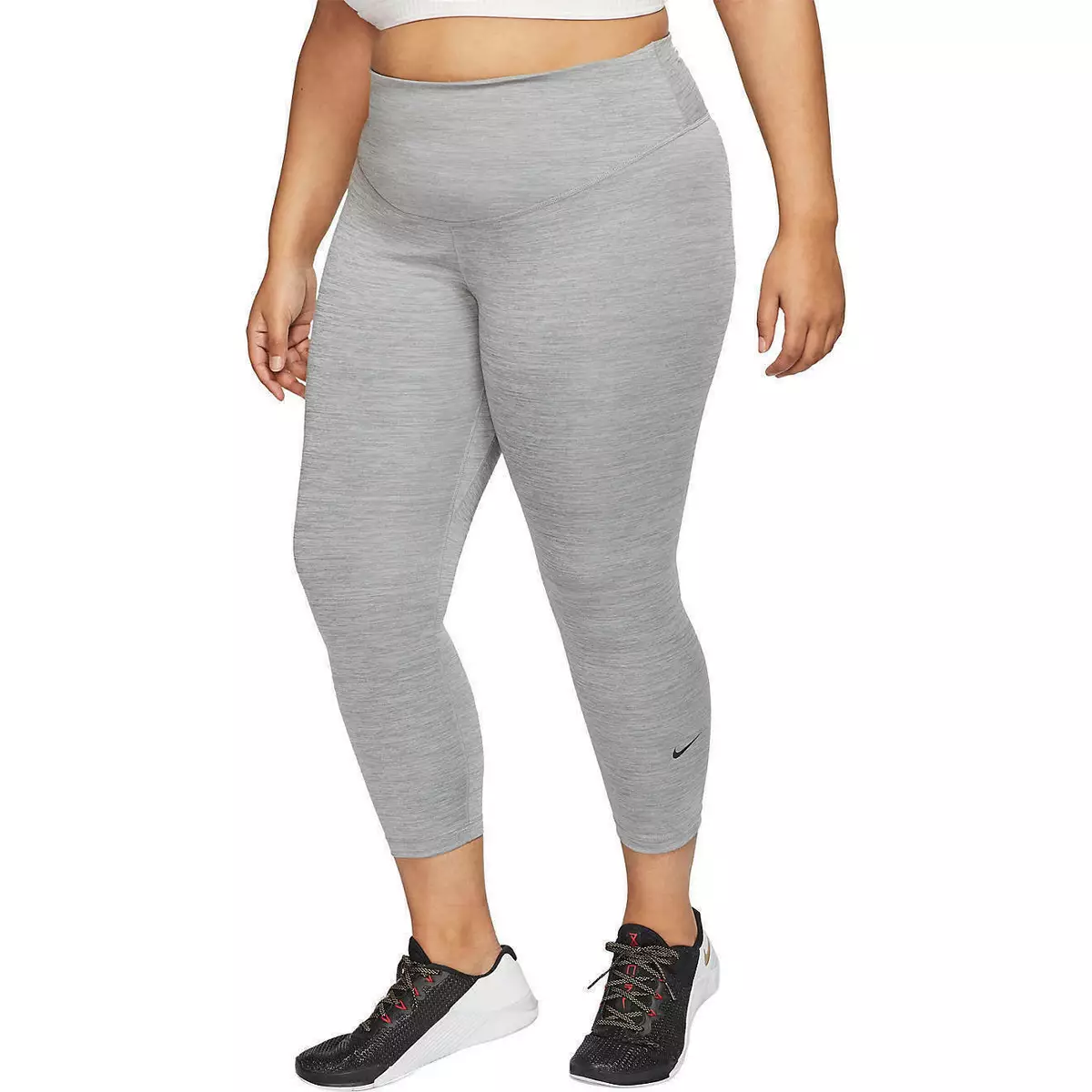 Nike Women's One Dri-Fit ¾ Leggings Plus Size 1X Black, Gray