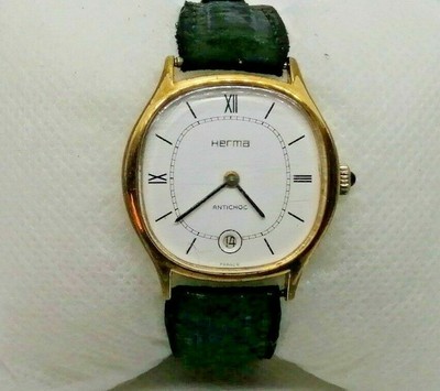OROLOGIO HERMA VINTAGE FRANCIA CASSA ORO AUTOMATICO ANTICHOC 12163 | eBay