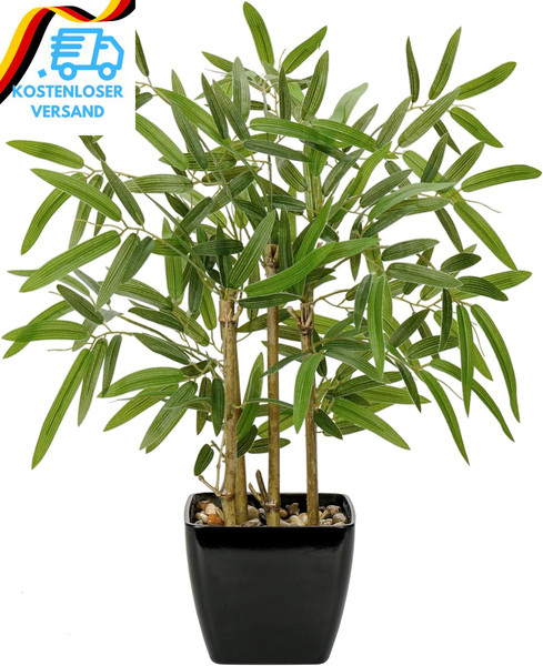 43CM Kunstpflanze Bambus KüNstliche Pflanzen Bonsai Im Schwarzen Keramiktopf Kun-image
