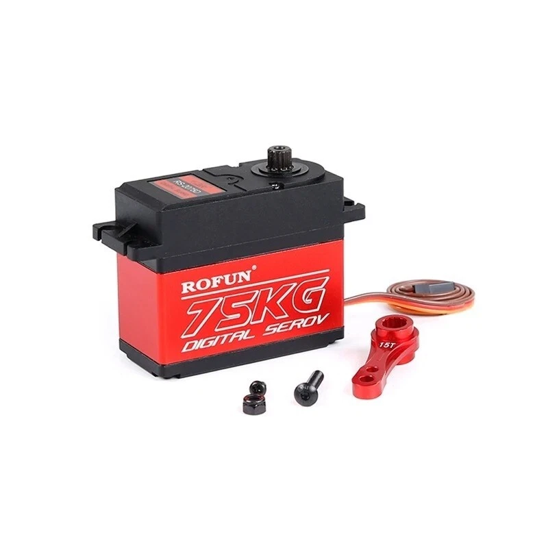 75kg Steering Gear Servo 15T / 17T Arm 1/5 RC Rovan HPI KM Baja Losi 5ive-T DBX - Image 3 of 4