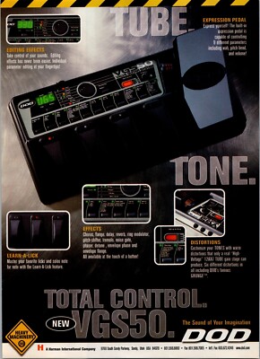 1999   DOD VGS50 print ad    1990s Guitar Effects ADV-65