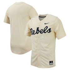Ole Miss Rebels Nike Men's Cream Full-Button Official NCAA Baseball Jersey