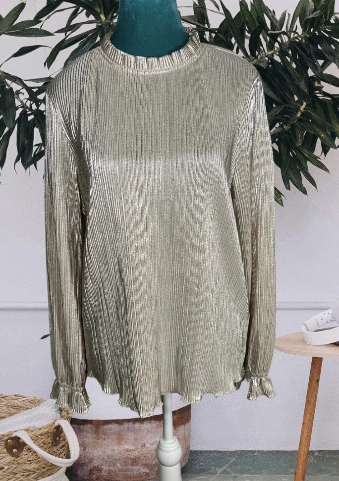 Adrianna Papell Metallic Blouse Medium