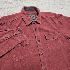 Grizzly Mountain Flannel Chamois Shirt Men's Large Red Button Down Long Sleeve