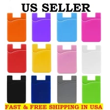 Silicone Pocket Sticker 3M Adhesive Stick-on ID Credit Card Holder For iPhone