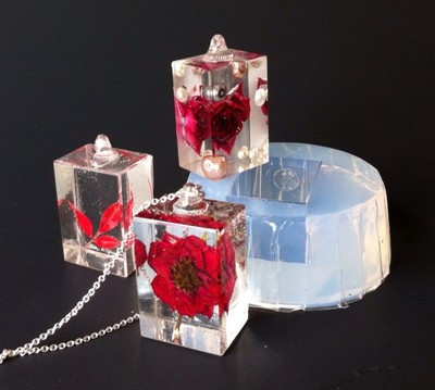 ALAMOULD CLEAR SILICONE MOLD,(MP062)  FOR RECTANGULAR PENDANT, DIY RESIN JEWELRY