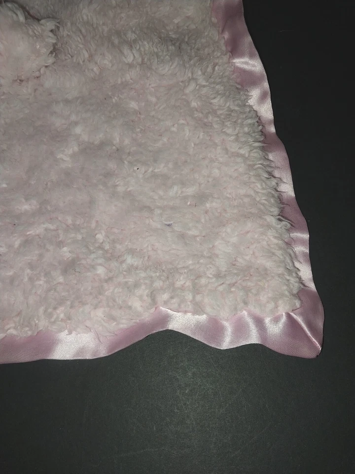 Cobertor de segurança Stephan Baby rosa Sherpa urso adorável bordas de cetim difusas 2014 - Imagem 3 de 4