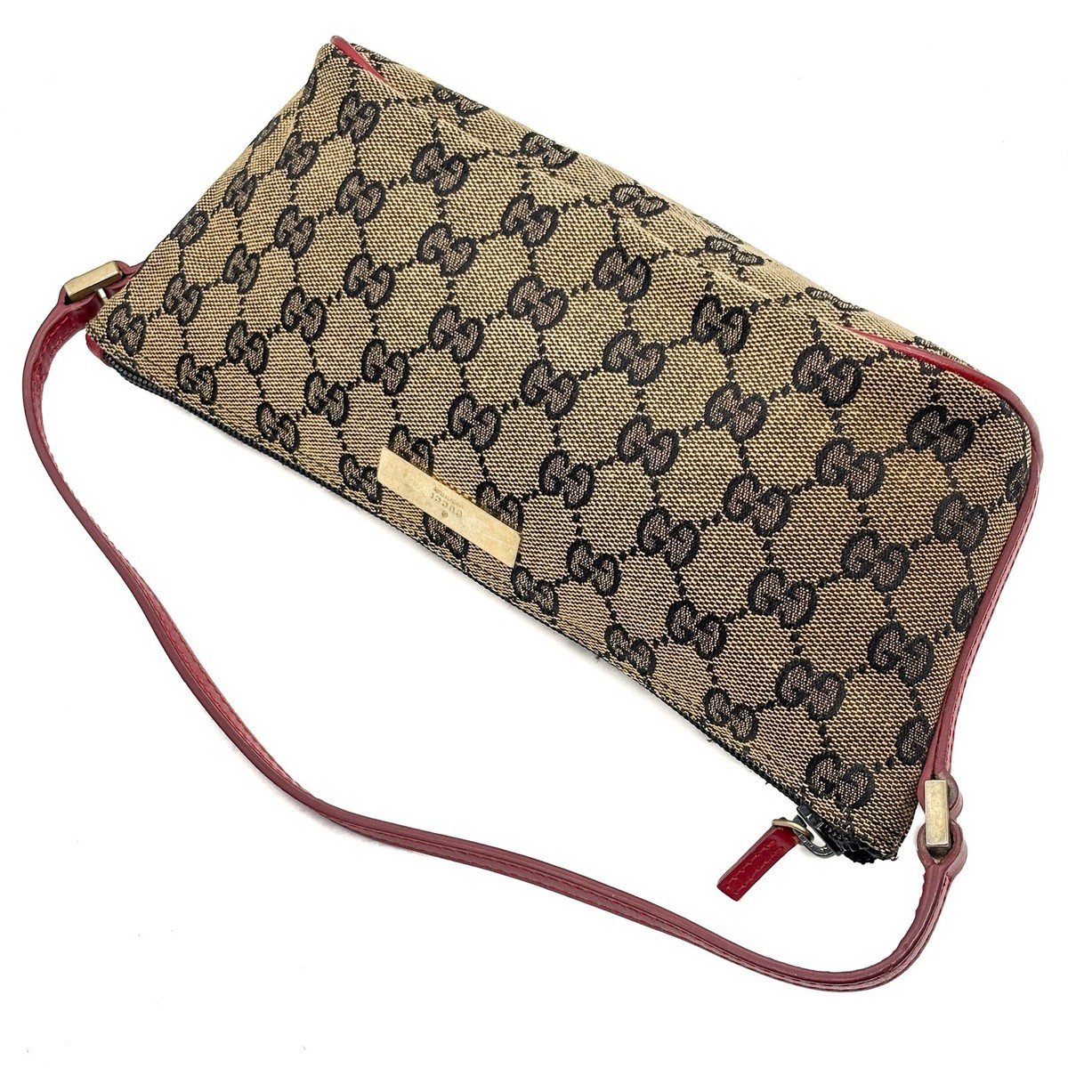 バッグ GUCCI accessory pouch hand bag GG GUCCI Accessory Pouch Handbag Purse GG Canvas Brown Black