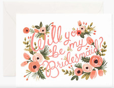RIFLE PAPER CO. Greeting Card  Envelope - "BRIDESMAID" Proposal Floral Blank A2