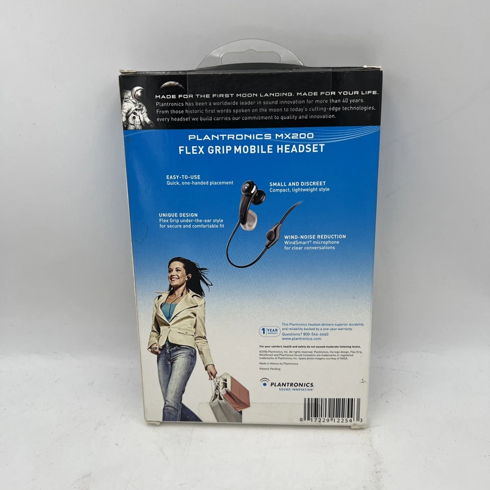 PLANTRONICS FLEX GRIP MX200 MOBILE EARBUD HEADSET NEW IN PACKAGE - Image 2 of 4