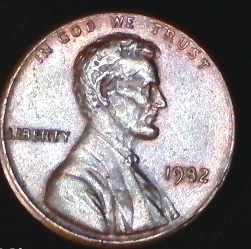 Un lote de 4 monedas de 1982 3 son Small date y una Lar date.