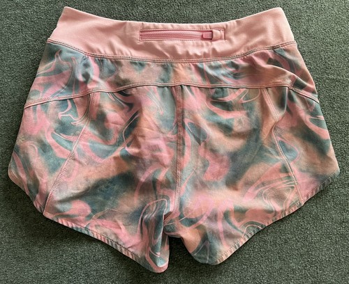 Athleta Mädchen Mädchen Run The World 3" Shorts Größe L 12 leuchtend abstrakt rosa grau