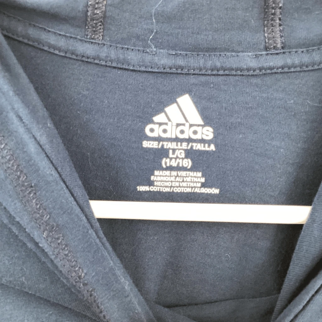 VETEMENTS Felpa con cappuccio maglietta leggera Adidas ragazzo usata in ottime condizioni