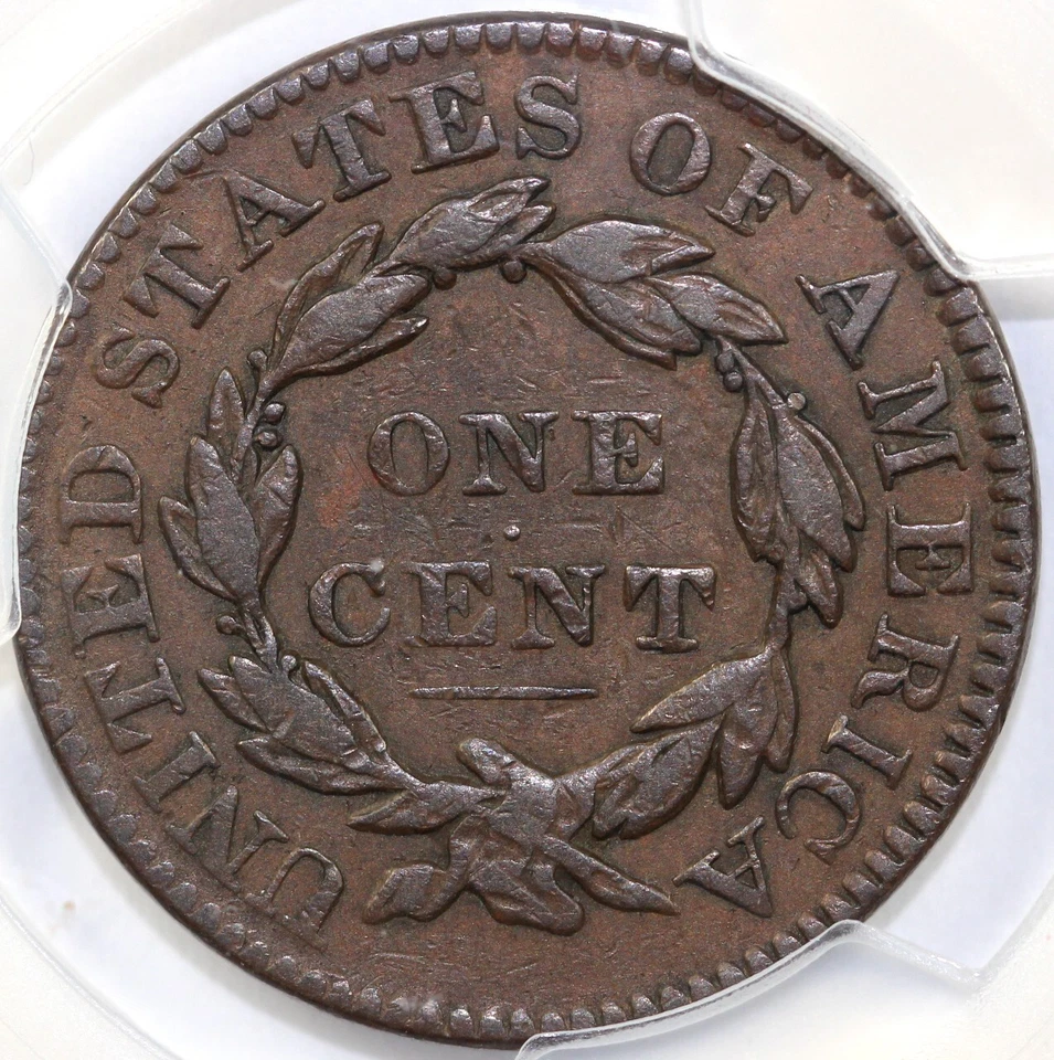 1832 1c Large Letters N-3 Coronet or Matron Head Large Cent PCGS VF 25 - Image 2 of 4
