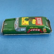 Tin Friction Toy FRESH JUICE Car 4  Japan TN Nice Graphics 1950s Cool