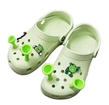 Green Crocs   SHREK CHARMS WOMEN'S 5 MEN'S 7