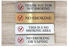 NO SMOKING VAPING SIGN Custom-Made for Office Hotel Cafe Restaurant Plaque