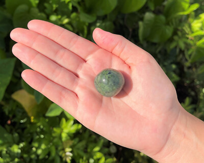 1 Nephrite Jade Tumbled Stone: 'A' Grade Natural Polished Crystal