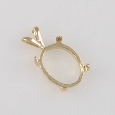 PRE-NOTCHED OVAL CABOCHON PENDANT 12X10MM IN 10K YELLOW GOLD CP156-10KY