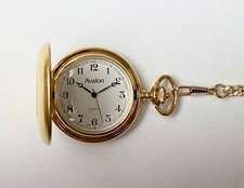 Avalon Classic Series Gold-tone Pocket Watch with Chain  8840GX