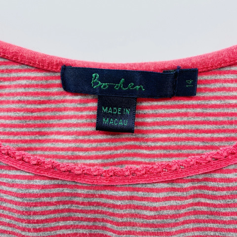 Camiseta sin mangas Boden para niñas jóvenes talla 14 mezcla de algodón camisola a rayas rosa gris 1140 Foto 4 de 4