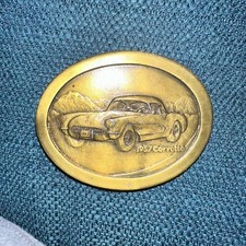 1957 Corvette Brass Belt Buckle by Indiana Metal Craft