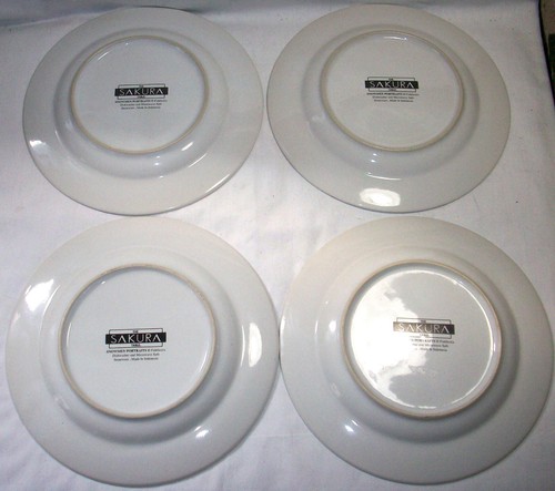 Sakura Table: SNOWMEN PORTRAITS (2004): 4 Salad Plates: EXC: NR - Picture 2 of 3