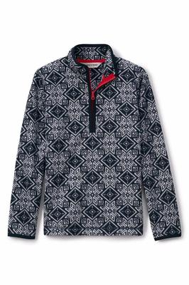 LANDS' END Big Girls S(7/8) Black Fairisle Thermacheck 100 Half