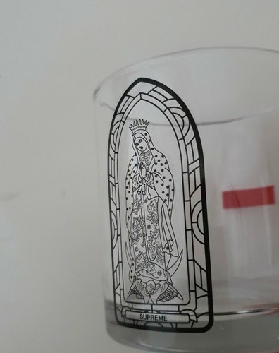 FW13 Supreme Koba Virgin Mary Bougie (Verre Seulement) Transparent Box Logo Rare - Photo 2 sur 8