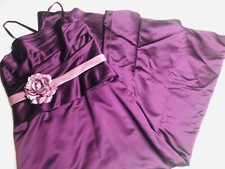 Da Vinci Womens Formal Bridesmaid Gown Royal Purple Floral Detail Bell Shape 16
