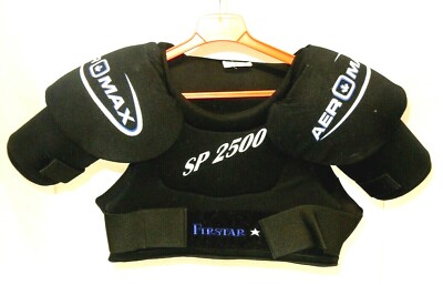 NEW FIRSTAR AER MAX BLACK SP2500 ICE HOCKEY SHOULDER PADS - SIZE: ADULT MEDIUM