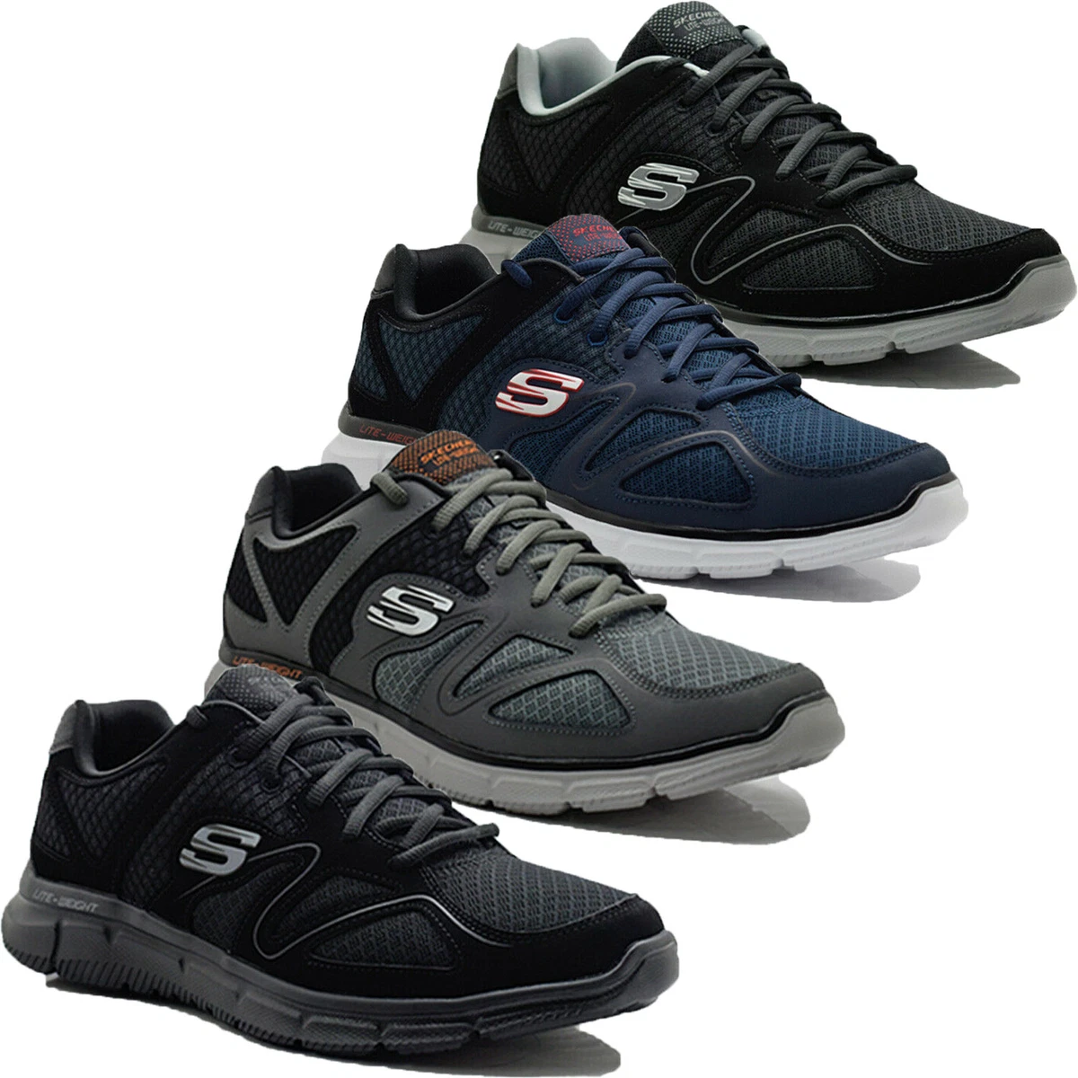 vertegenwoordiger Los Gesprekelijk Mens Skechers Flash Point Memory Foam Casual Lightweight Sports Trainers  Shoes | eBay