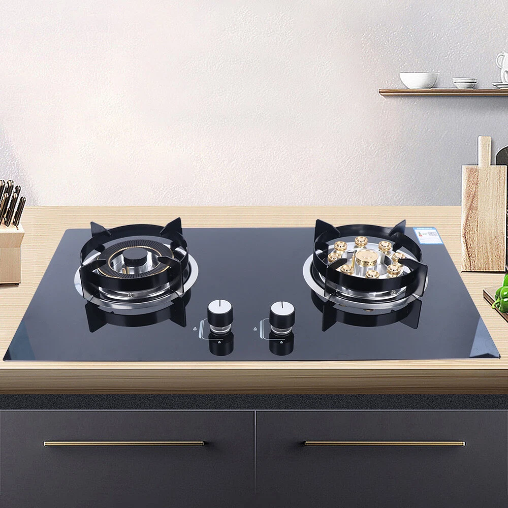 Gas Cooktop Stove Top Copper Glass Natural Gas Built in Gas Stove