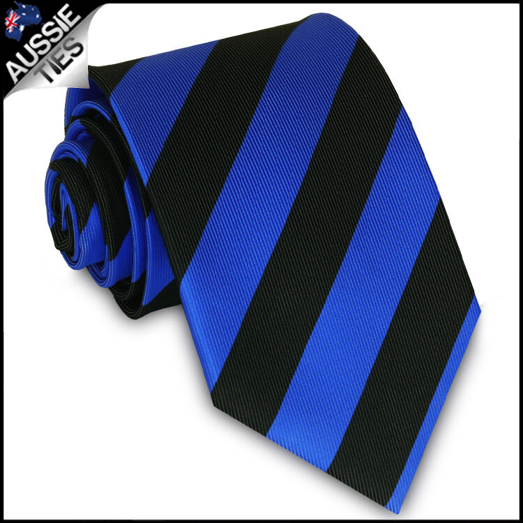 MENS BLUE & BLACK STRIPE SPORT TIE stripes striped necktie