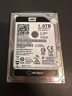 FESTPLATTE WESTERN DIGITAL BLACK 1TB 7200U/min 32MB SATA III WD10JPLX 2.5'' Zoll