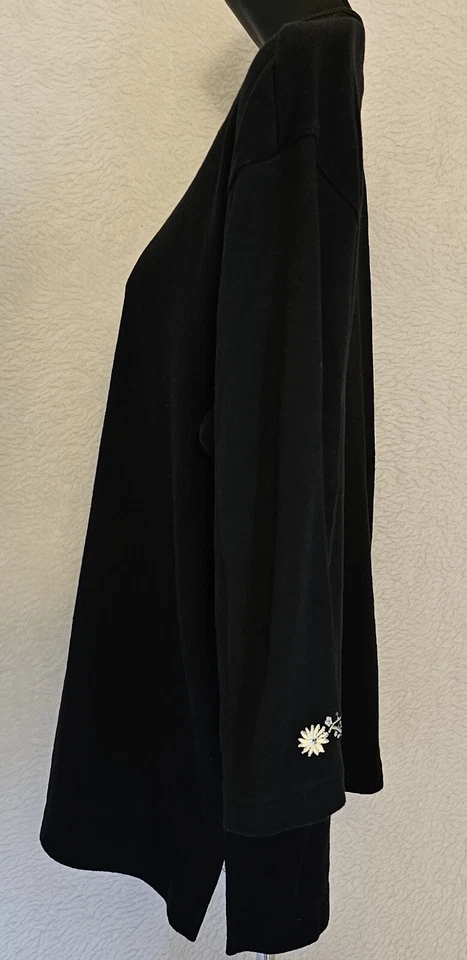 Camisa Top Blusa Mujer Ediciones Básicas Talla X 0X Negra Floral Foto 4 de 4