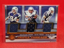 2001 Impressions Triple Threads Shockmain Davis Kevin Faulk Terry Glenn #26