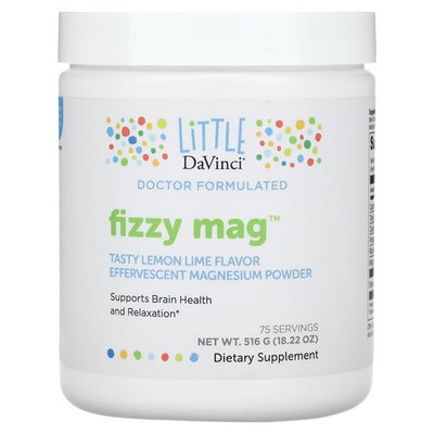2 X Little DaVinci, Fizzy Mag, Effervescent Magnesium Powder, Lemon Lime, 18.22