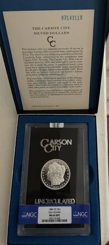 DMPL 1883-CC Silver GSA MORGAN DOLLAR  NGC MS62 DMPL DEEP MIRRORS