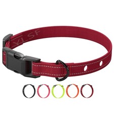 Dog Nylon Collar Strap with 2 Holes for Electronic Fence Training Barking Red