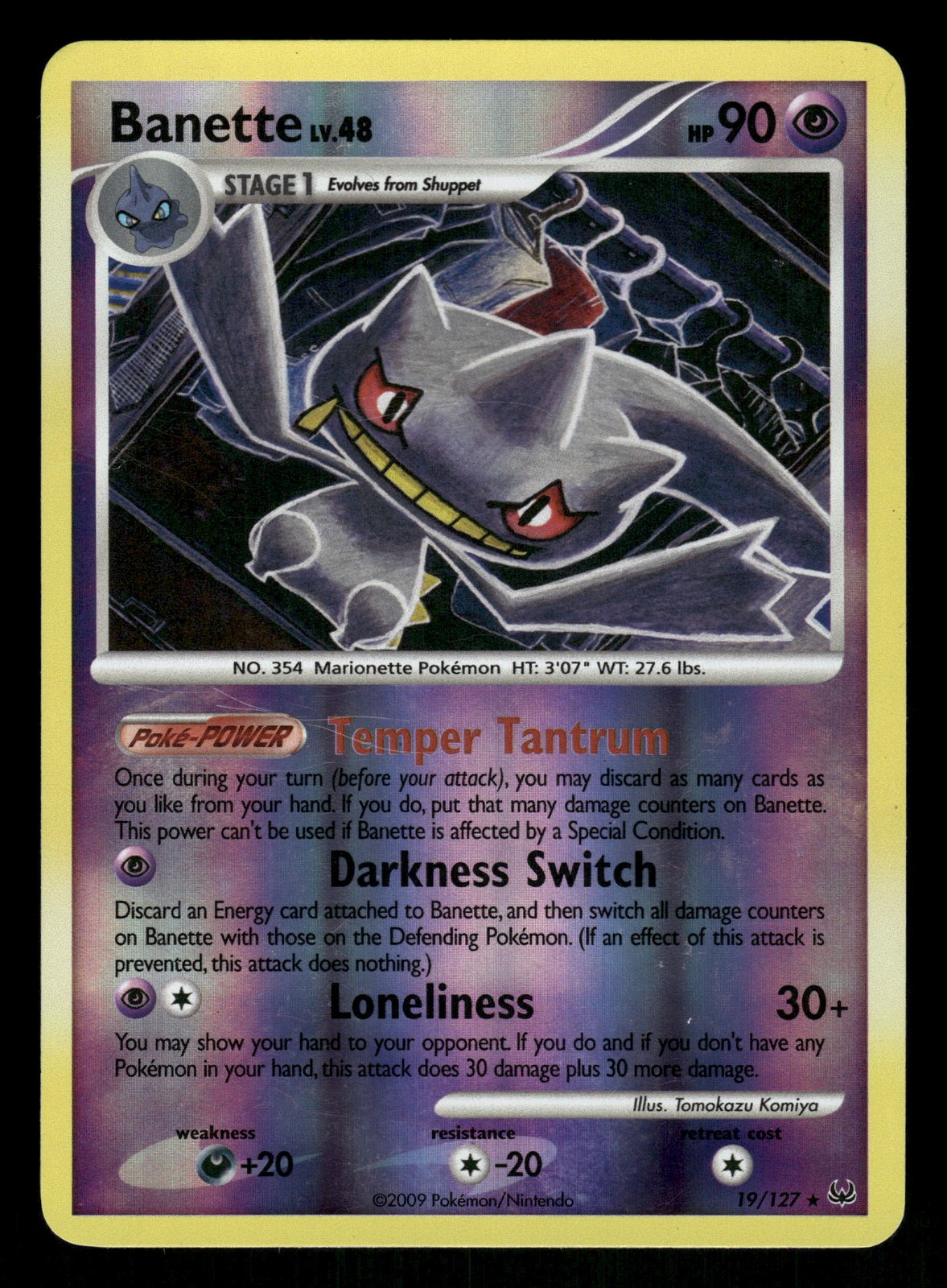 Pokemon Banette Rare Platinum 19/127 LP Reverse Holo