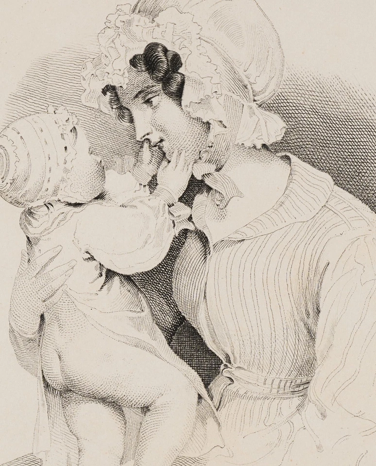 SCHINDLER (*1805) nach FENDI (*1796), Mutter mit Kind auf dem Arm,  1829, Rad. - Bild 3 von 4