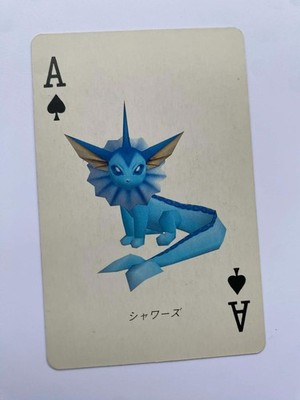 Vapoureon Ace Of Spades 1998 Pokemon Stadium N64 3D Poker Spielkarten Rot 